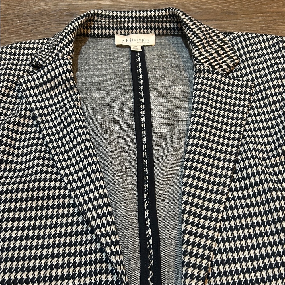 Philosophy Houndstooth Women’s Blazer/Jacket w/Ruched Sleeve Detail - Picture 5 of 7